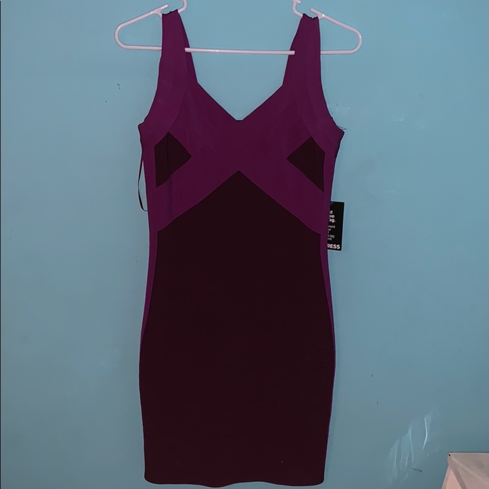 Magenta body fitted Express dress M